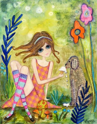 Framed Big Eyed Girl The Charmer Print