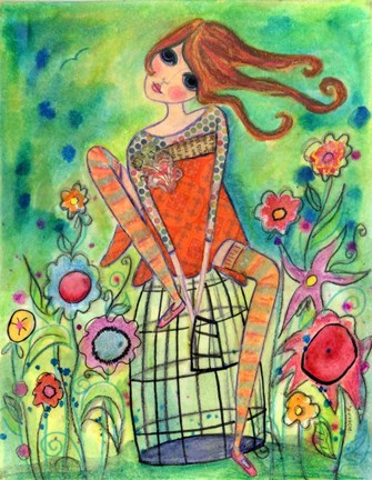 Framed Big Eyed Girl Trust Print