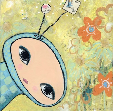 Framed Big Eyed Spacey Girl Print