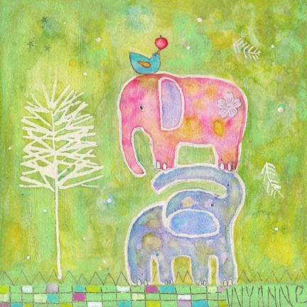 Framed Strong One Elephants Print