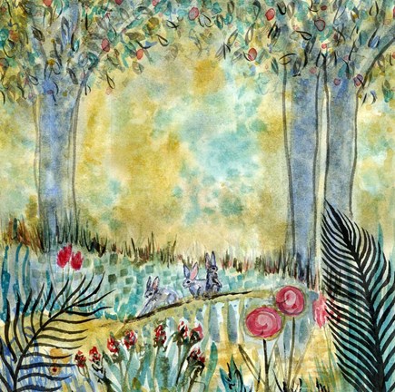 Framed Three Rabbits Print