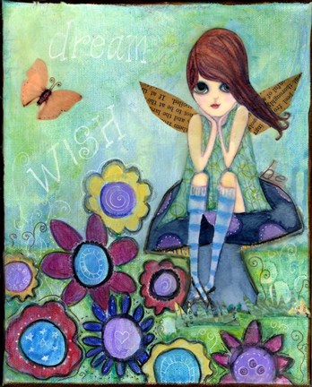Framed Wish Dream Be Fairy Print