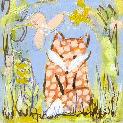 Framed Fox in the Brambles Print