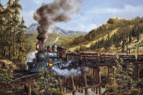 Framed Smoke Steam &amp; Timber Print