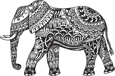 Framed Elephant Side Print