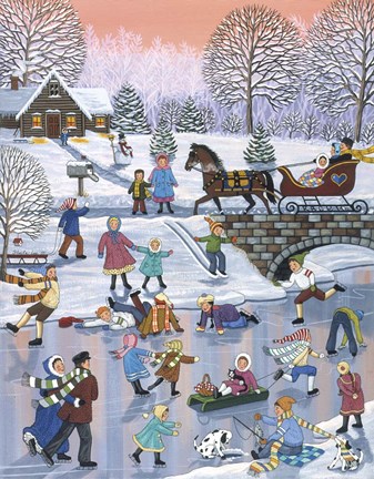 Framed Twilight Skaters Print