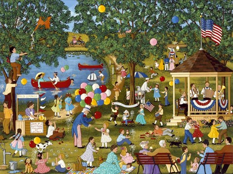 Framed Fourth of July Lake Print