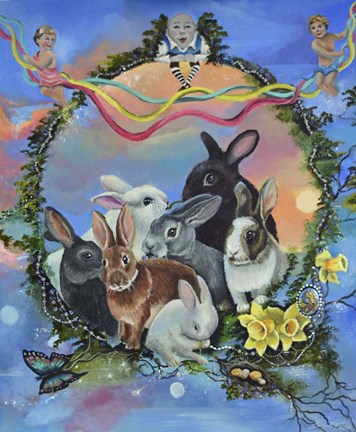 Framed Bunny Festival Print