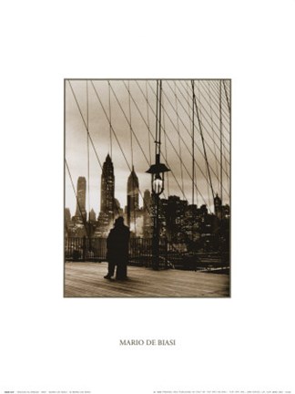 Framed Brooklyn Bridge 1955 Print