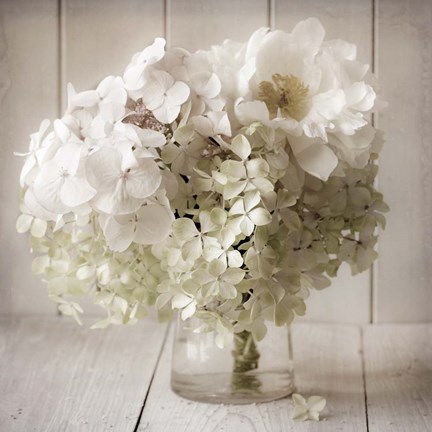 Framed White Flower Vase Print