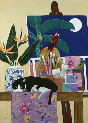 Framed Oscar! Did You Walk Through My Paint Again? Print