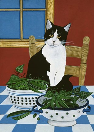 Framed Sweet Peas And Garden Peas Print