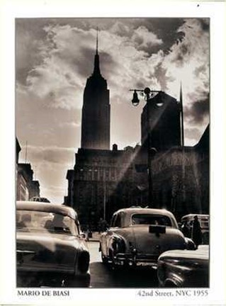 Framed 42nd Street NYC 1955 Print