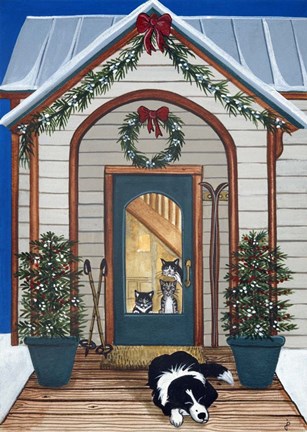 Framed Waiting For Santa Claws Print