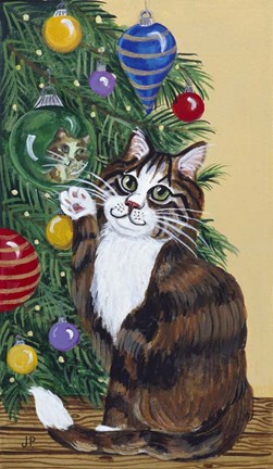 Framed Rudolpha Awaiting An Ornament Print