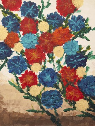 Framed Abstract Flowers 2 Print