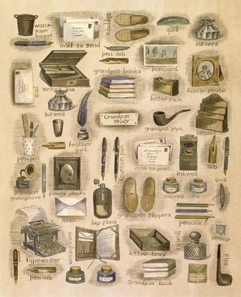 Framed Grandpas Pipe &amp; Slippers Print