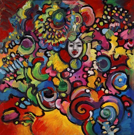 Framed Mardi Gras Lady A Print