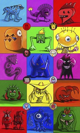 Framed Monsters Print