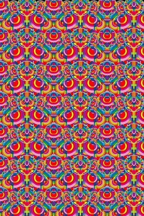 Framed Pop Art Deco Circles Pattern Print