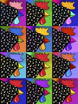 Framed Pop Art Rooster Print