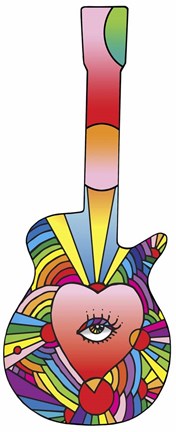 Framed Guitar Eye Heart Print