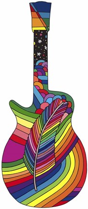 Framed Guitar Feather Print