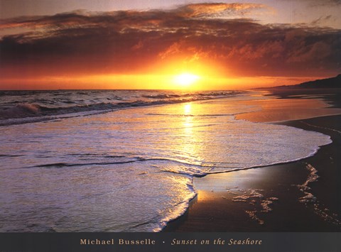 Framed Sunset on the Seashore Print