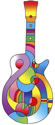 Framed Guitar 712 Print