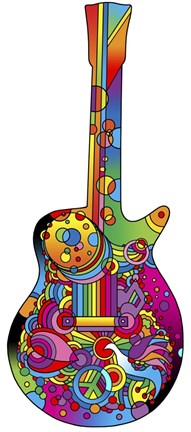 Framed Guitar 1 Print