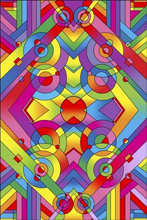 Framed Pop Art Deco Panel 715 Print