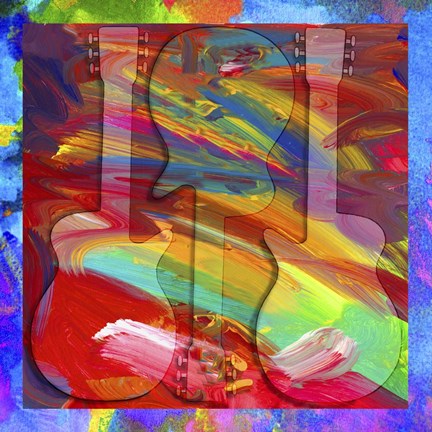 Framed Pop Art Guitar Swirls Print