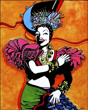 Framed Pop Art Tutti Fruiti Lady Print