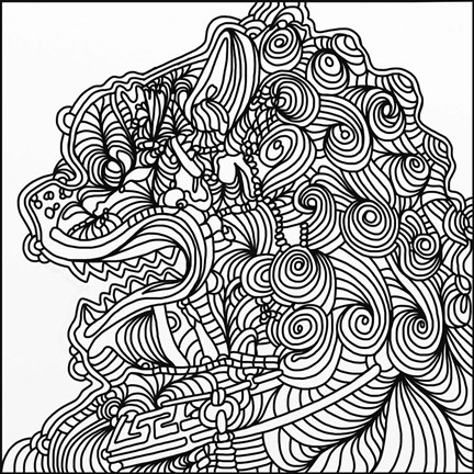 Framed Asian Lion Print