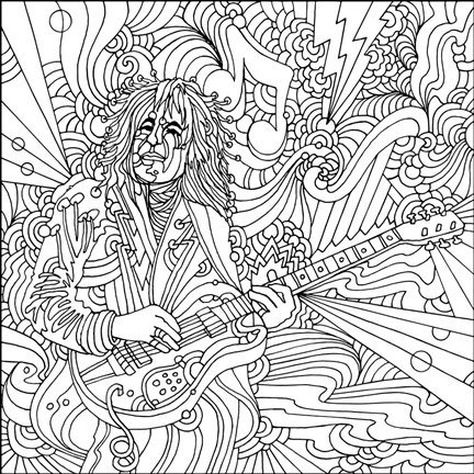 Framed Guitar Player 715 Print