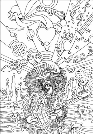 Framed Hippie Musician 3 Print