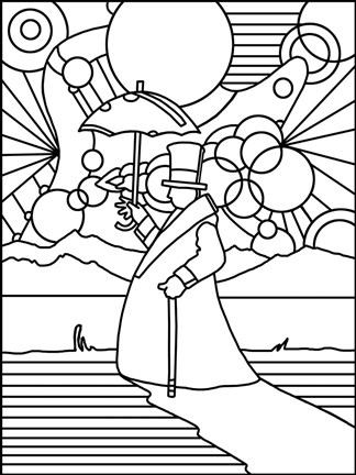 Framed Umbrella Beach Man Print