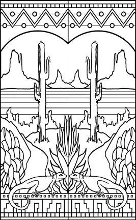 Framed Desert Lineart Print