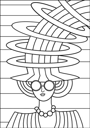 Framed Lady Rainbow Hat Print