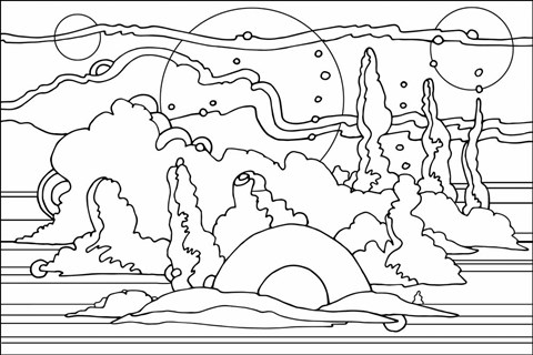 Framed Pop Art Landscape 116 Print