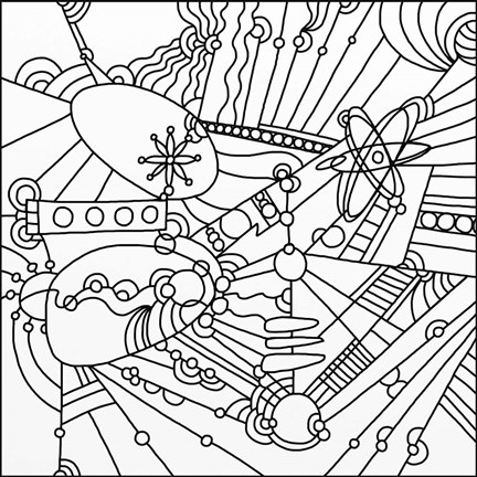 Framed Retro Lineart Print