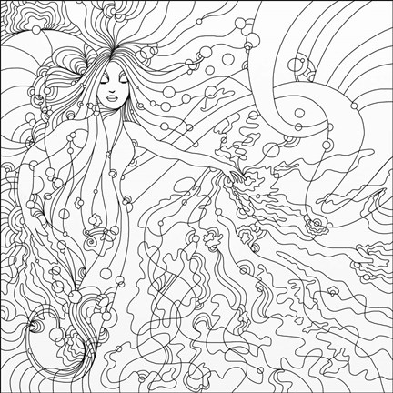 Framed Siren Lineart Print