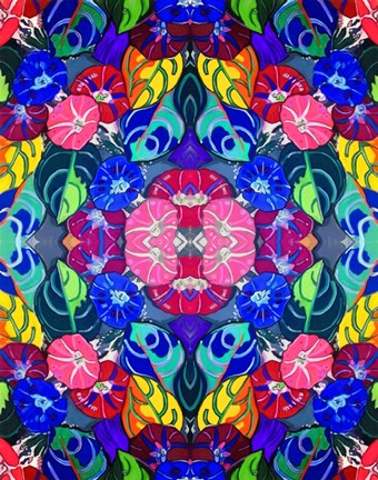 Framed Pop Art Flowers Kalidescope Print