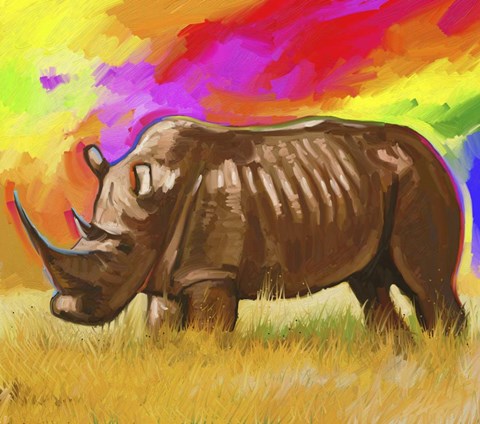 Framed Rhino 2 Print