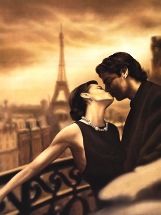 Framed Paris Kiss Print