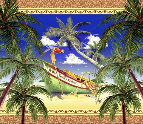 Framed Boat Toast Motif Print