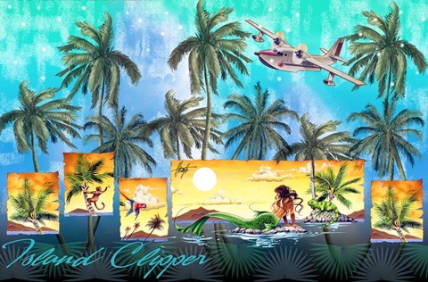 Framed Mermaid Clipper Print