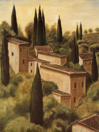 Framed Tuscan Hillside I Print