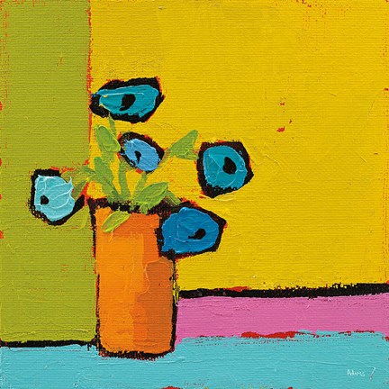 Framed Orange Vase Bright Print