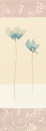 Framed Fleurs Bleues et Ornements I Print